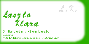 laszlo klara business card