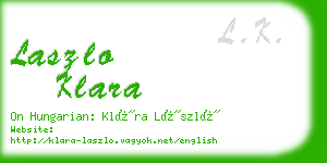 laszlo klara business card